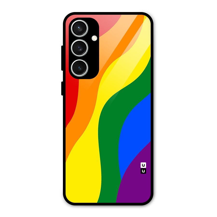 Rainbow Slant Curves Glass Back Case for Galaxy S23 FE