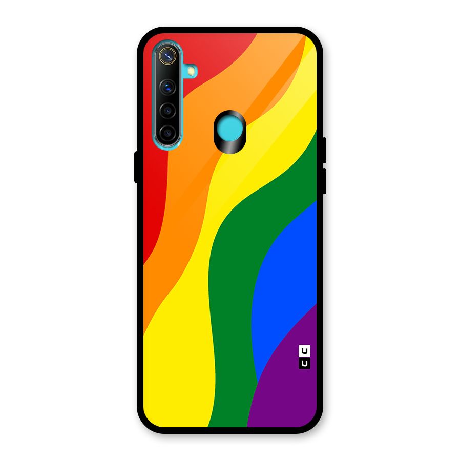 Rainbow Slant Curves Glass Back Case for Realme 5