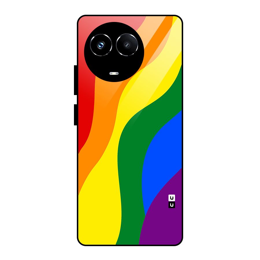 Rainbow Slant Curves Glass Back Case for Realme Narzo 60X
