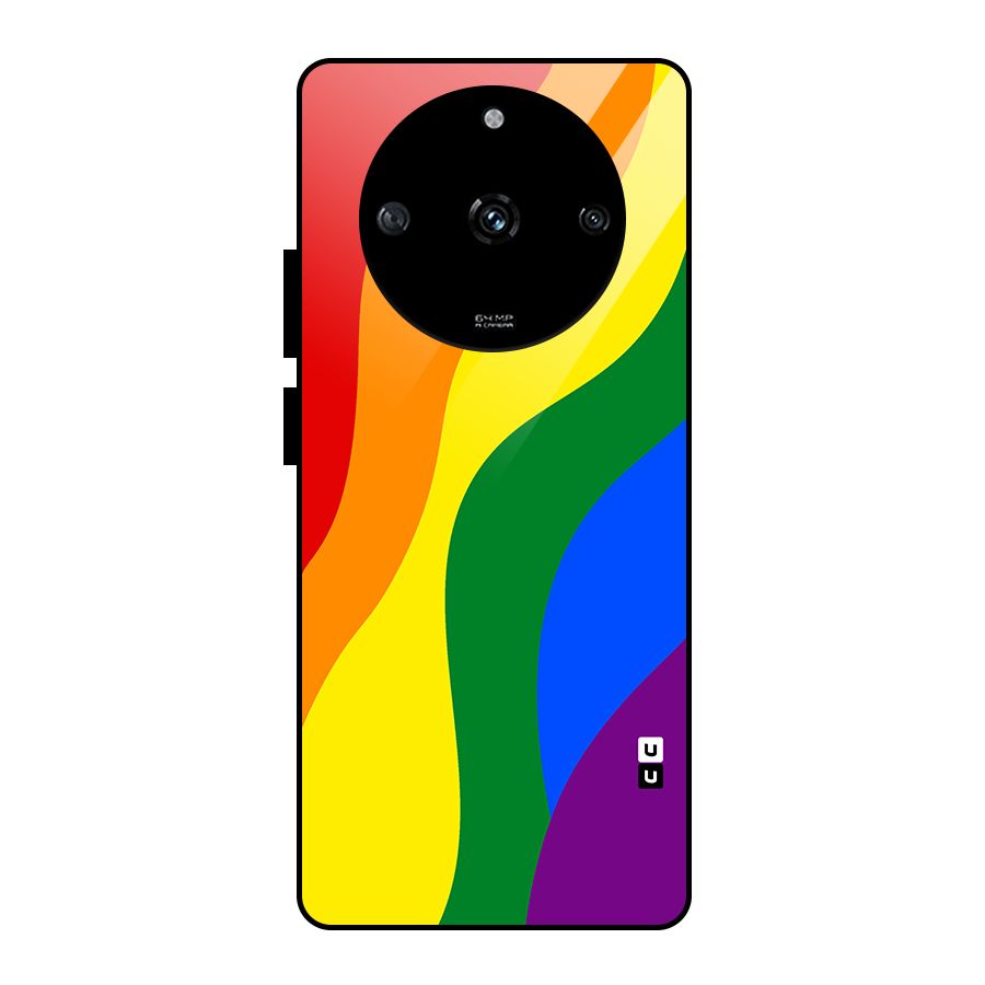Rainbow Slant Curves Glass Back Case for Realme Narzo 60 5G
