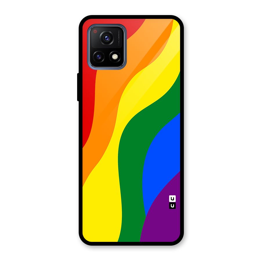 Rainbow Slant Curves Glass Back Case for Vivo Y72 5G