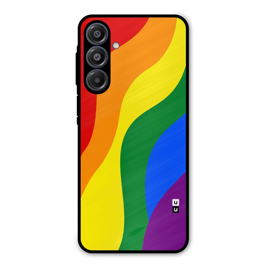 Rainbow Slant Curves Metal Back Case for Galaxy A16 5G