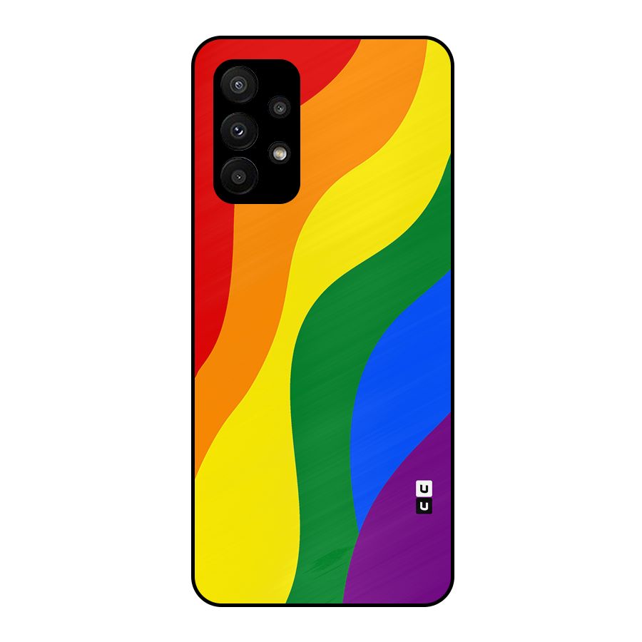 Rainbow Slant Curves Metal Back Case for Galaxy A23