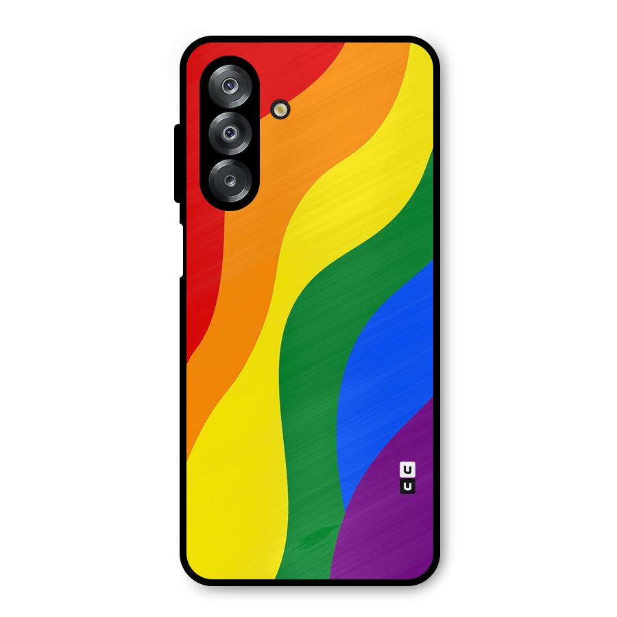Rainbow Slant Curves Metal Back Case for Galaxy A26