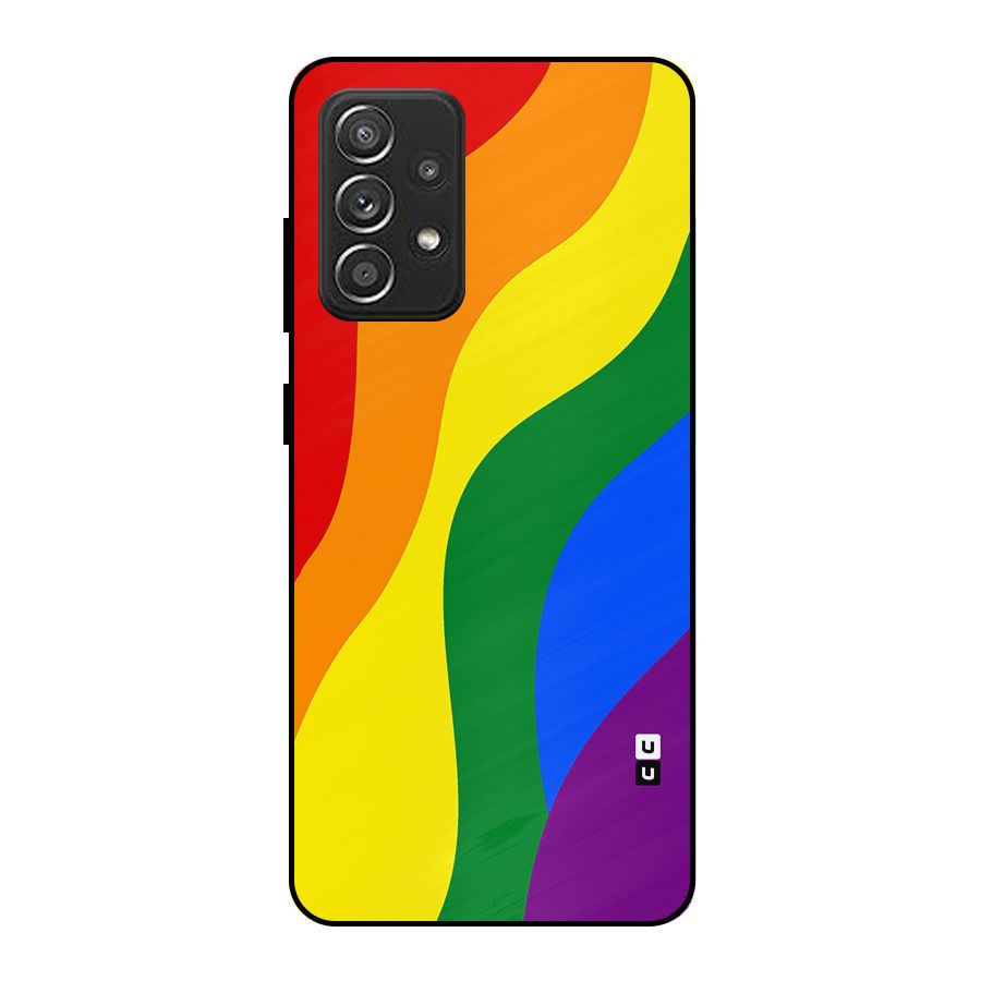 Rainbow Slant Curves Metal Back Case for Galaxy A52s 5G