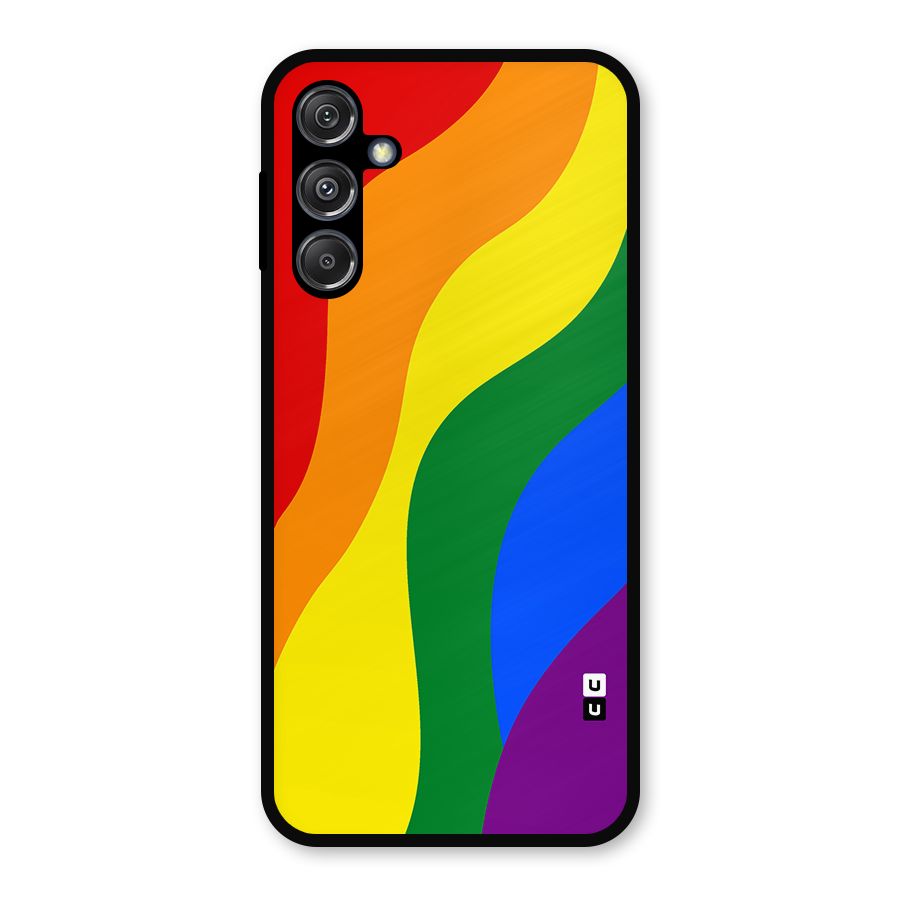 Rainbow Slant Curves Metal Back Case for Galaxy M34 5G