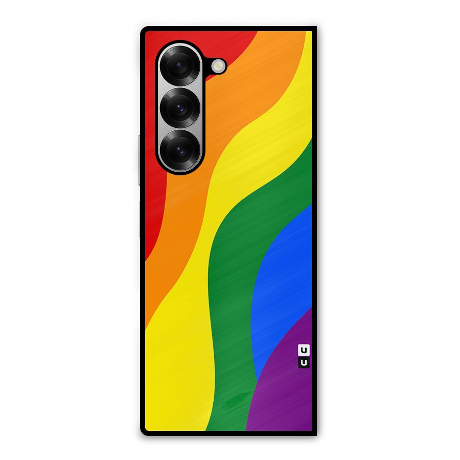 Rainbow Slant Curves Metal Back Case for Galaxy Z Fold6