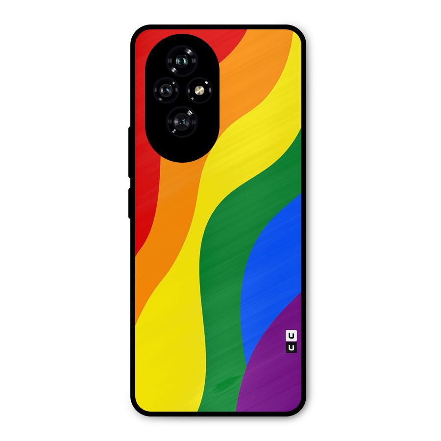 Rainbow Slant Curves Metal Back Case for Honor 200