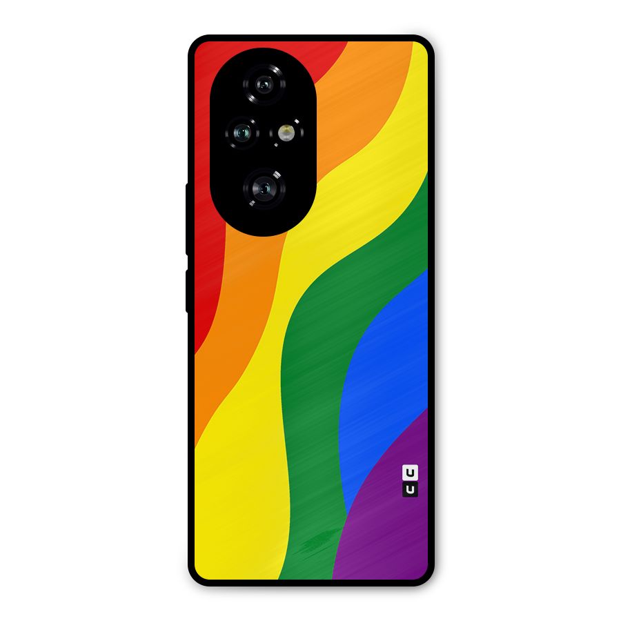 Rainbow Slant Curves Metal Back Case for Honor 200 Pro