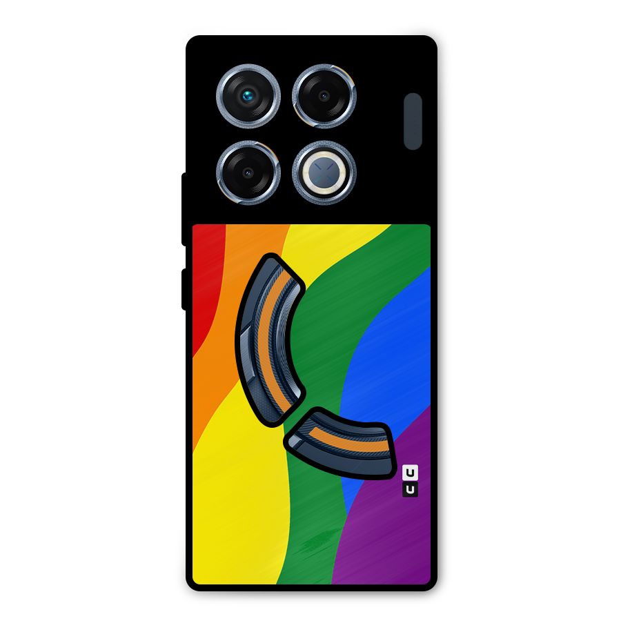 Rainbow Slant Curves Metal Back Case for Infinix GT 20 Pro