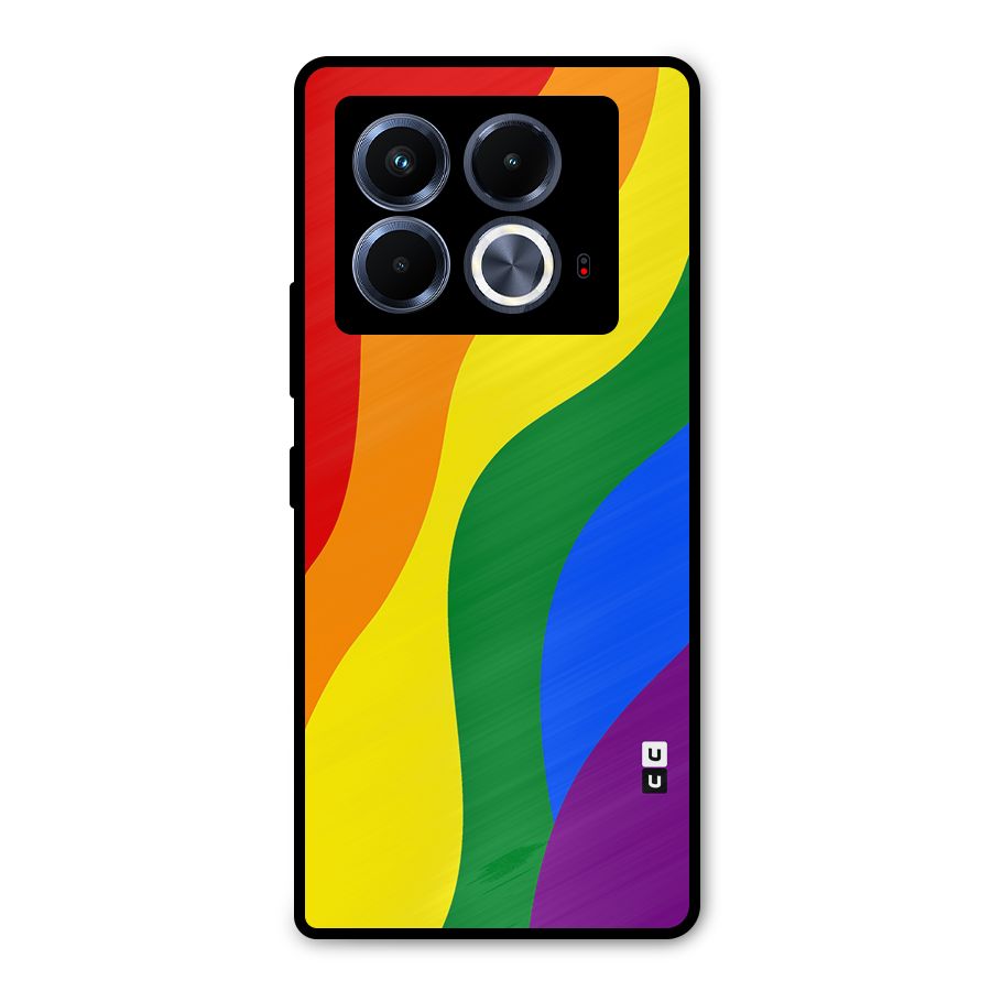 Rainbow Slant Curves Metal Back Case for Infinix Note 40 5G