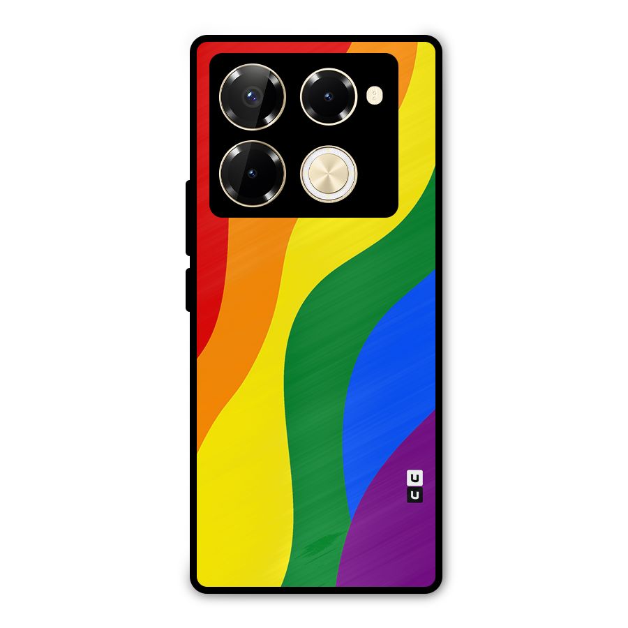 Rainbow Slant Curves Metal Back Case for Infinix Note 40 Pro Plus