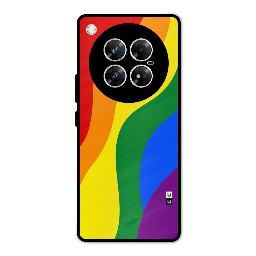 Rainbow Slant Curves Metal Back Case for Infinix Zero 40 5G