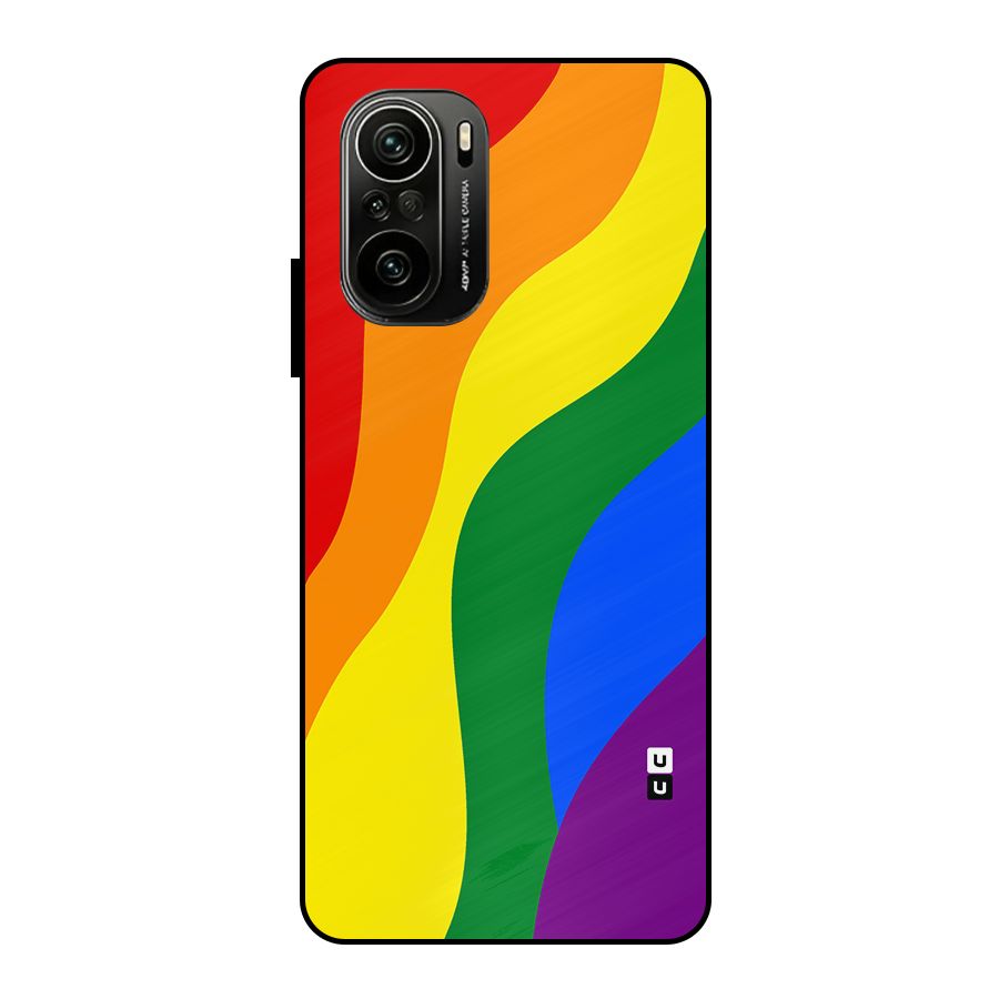 Rainbow Slant Curves Metal Back Case for Mi 11X Pro