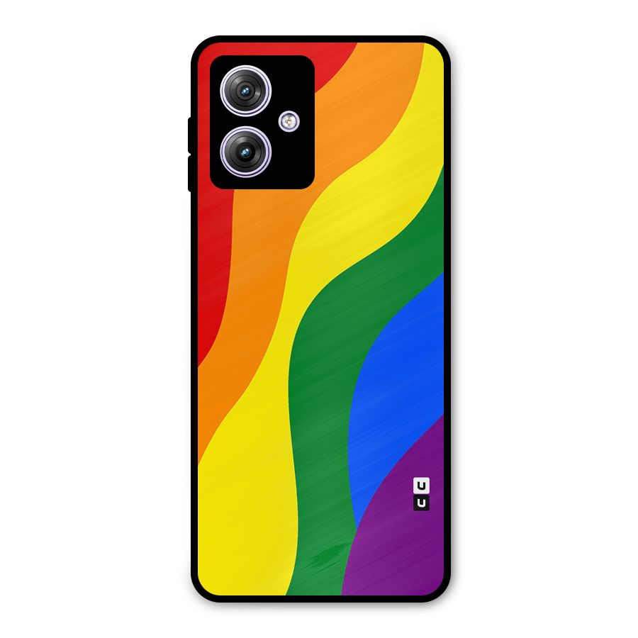 Rainbow Slant Curves Metal Back Case for Moto G64