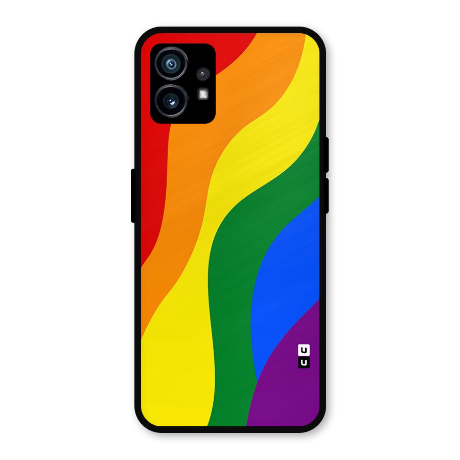 Rainbow Slant Curves Metal Back Case for Nothing Phone 1
