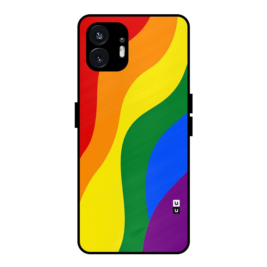 Rainbow Slant Curves Metal Back Case for Nothing Phone 2