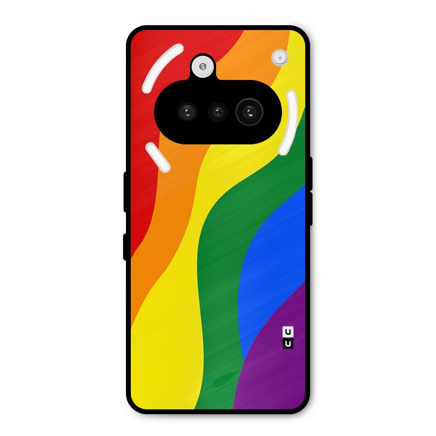 Rainbow Slant Curves Metal Back Case for Nothing Phone 3a