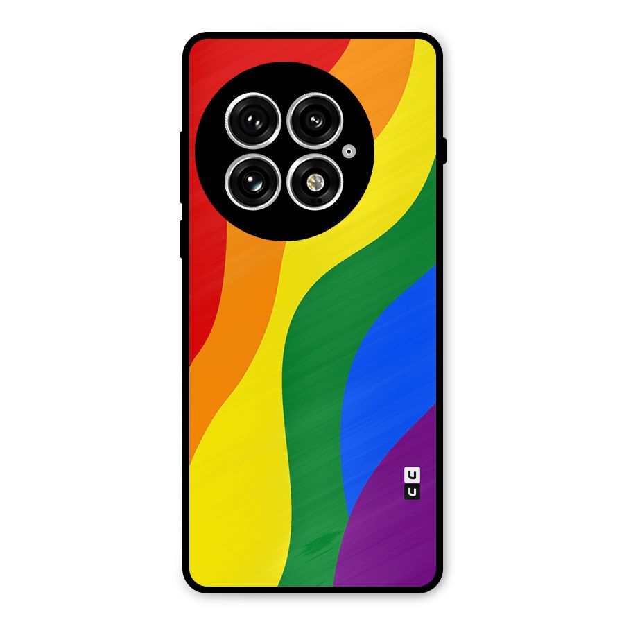 Rainbow Slant Curves Metal Back Case for OnePlus 13