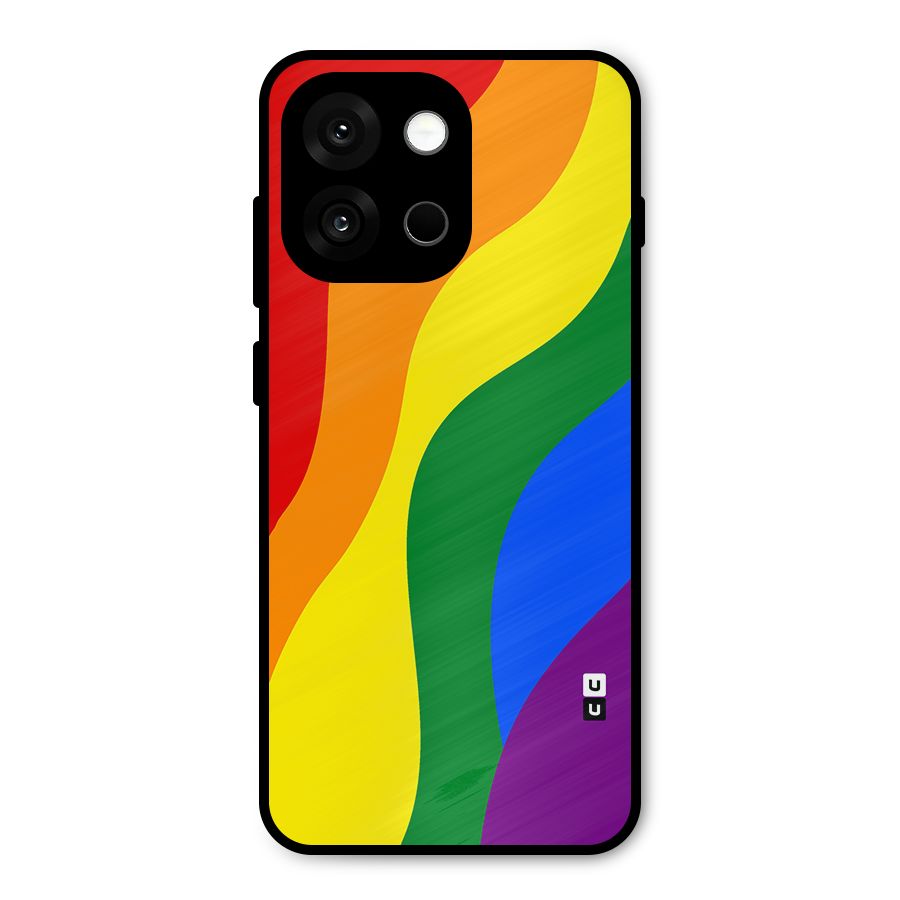 Rainbow Slant Curves Metal Back Case for OnePlus 13s