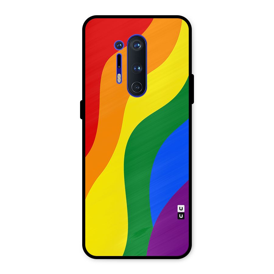 Rainbow Slant Curves Metal Back Case for OnePlus 8 Pro