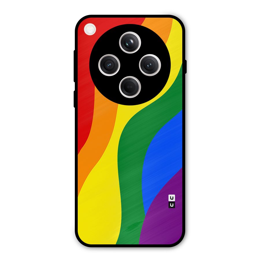 Rainbow Slant Curves Metal Back Case for Oppo Find X8