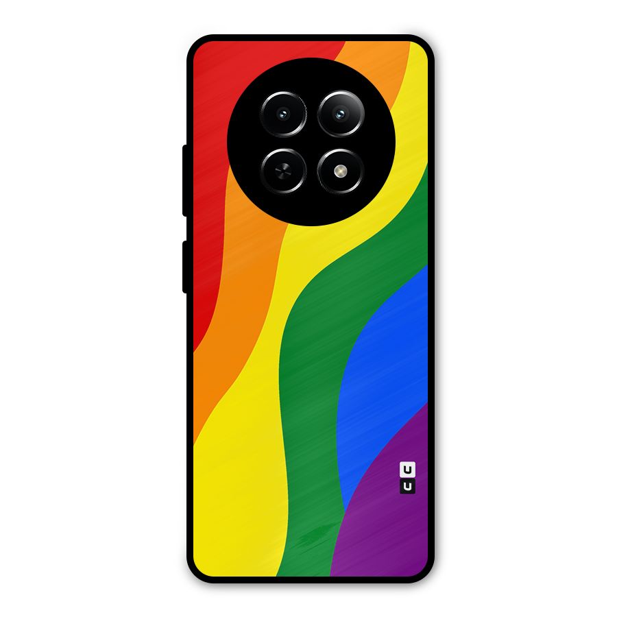 Rainbow Slant Curves Metal Back Case for Realme 12x 5G