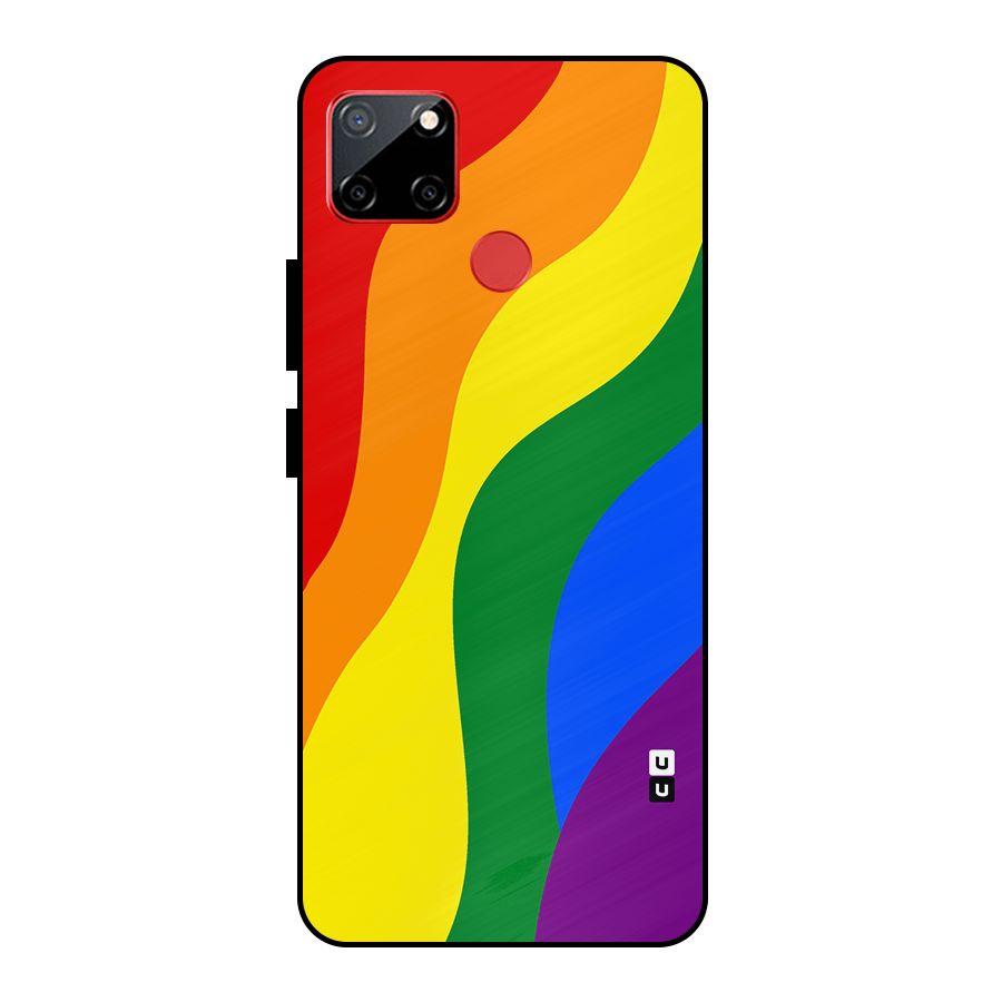 Rainbow Slant Curves Metal Back Case for Realme C12