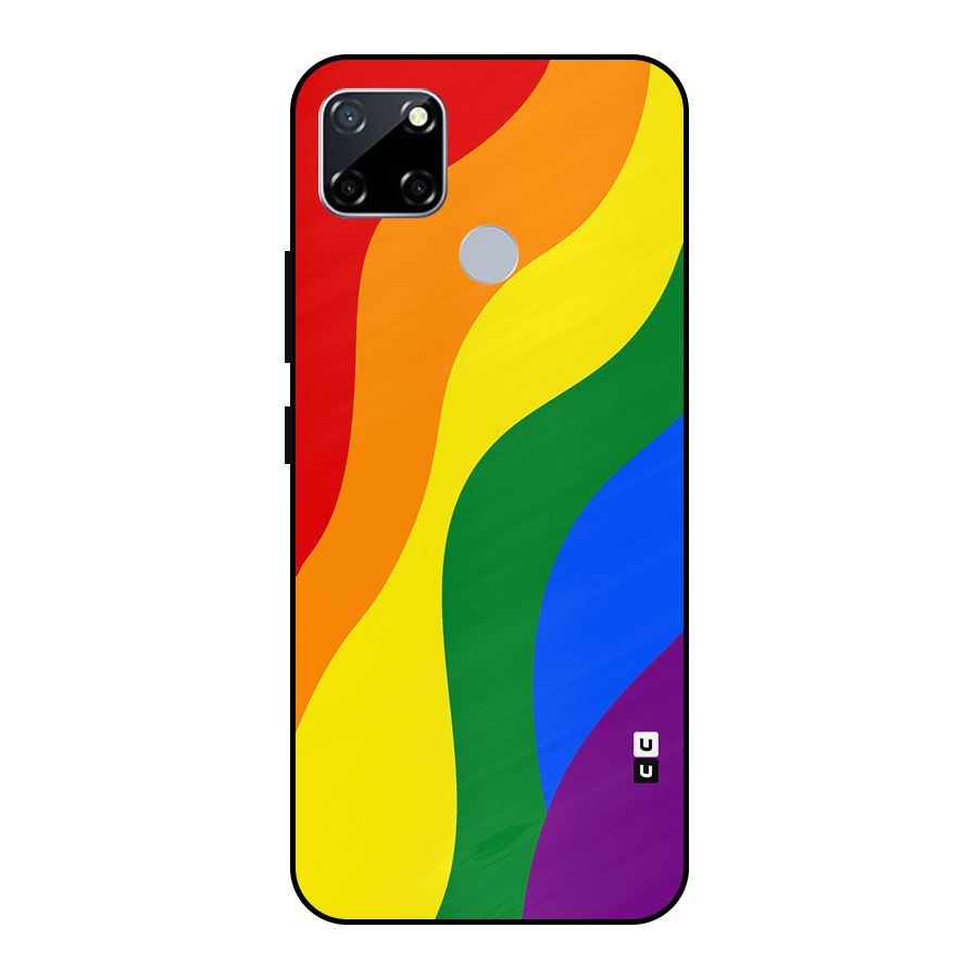 Rainbow Slant Curves Metal Back Case for Realme Narzo 20
