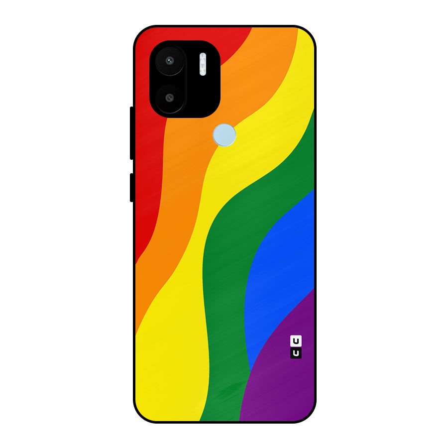 Rainbow Slant Curves Metal Back Case for Redmi A1+