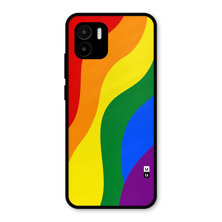 Rainbow Slant Curves Metal Back Case for Redmi A2