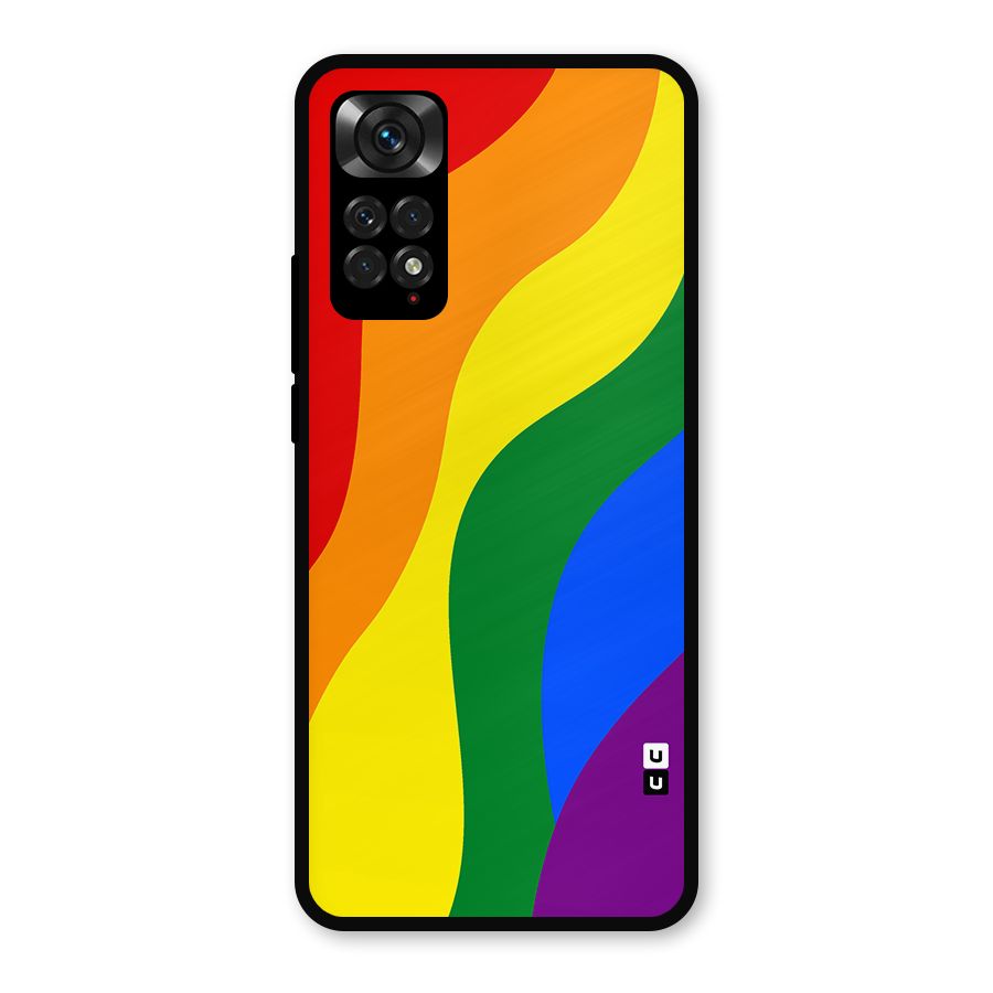 Rainbow Slant Curves Metal Back Case for Redmi Note 11s