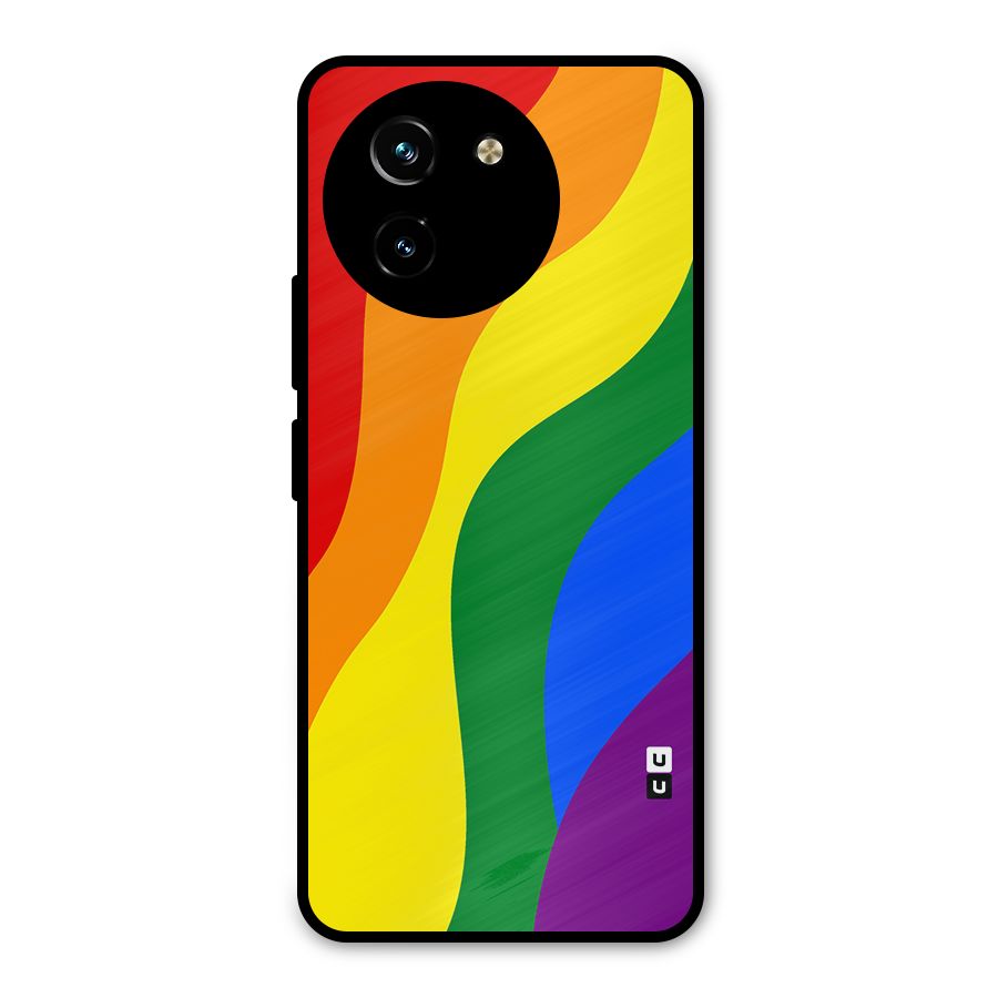 Rainbow Slant Curves Metal Back Case for Vivo T3x