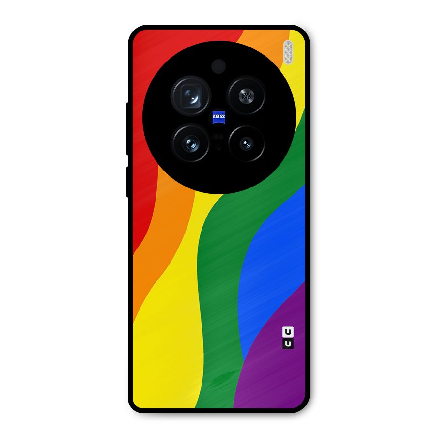 Rainbow Slant Curves Metal Back Case for Vivo X200 Pro