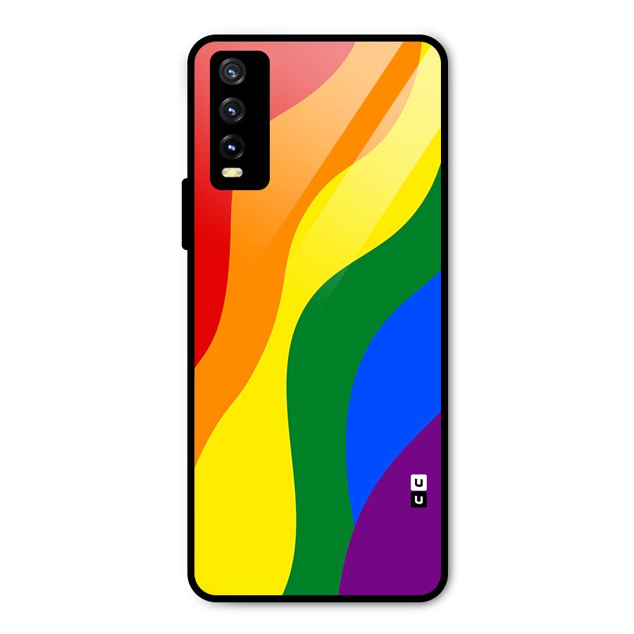 Rainbow Slant Curves Metal Back Case for Vivo Y20