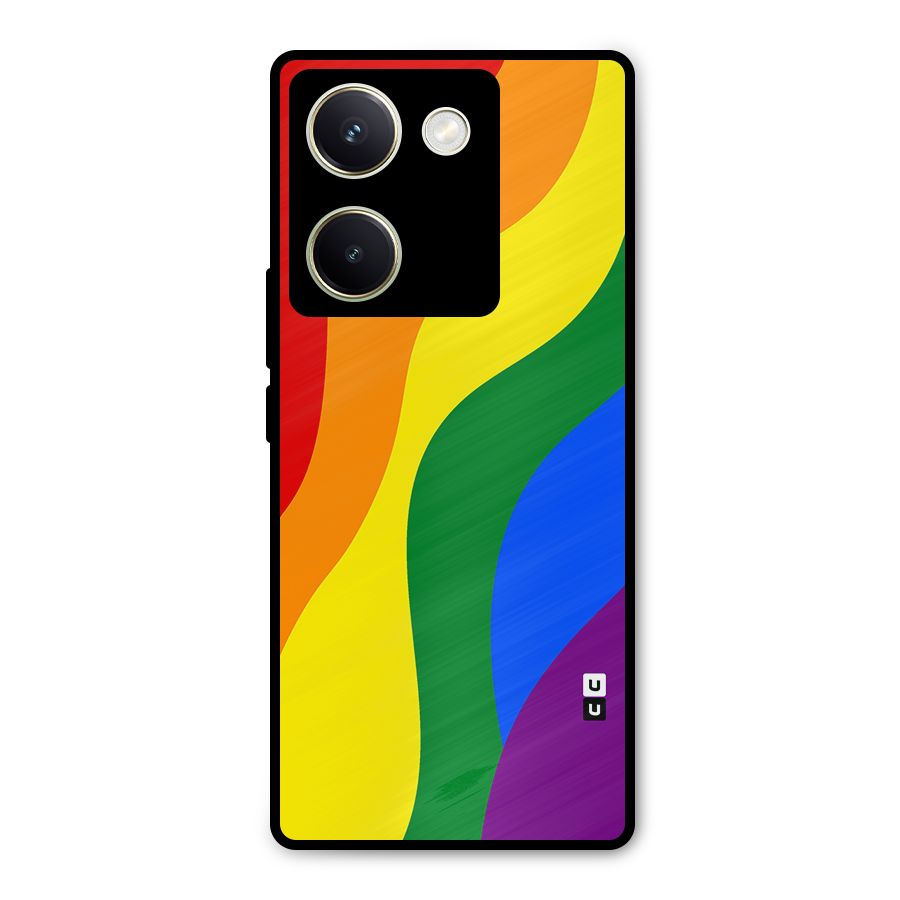 Rainbow Slant Curves Metal Back Case for Vivo Y200 Pro