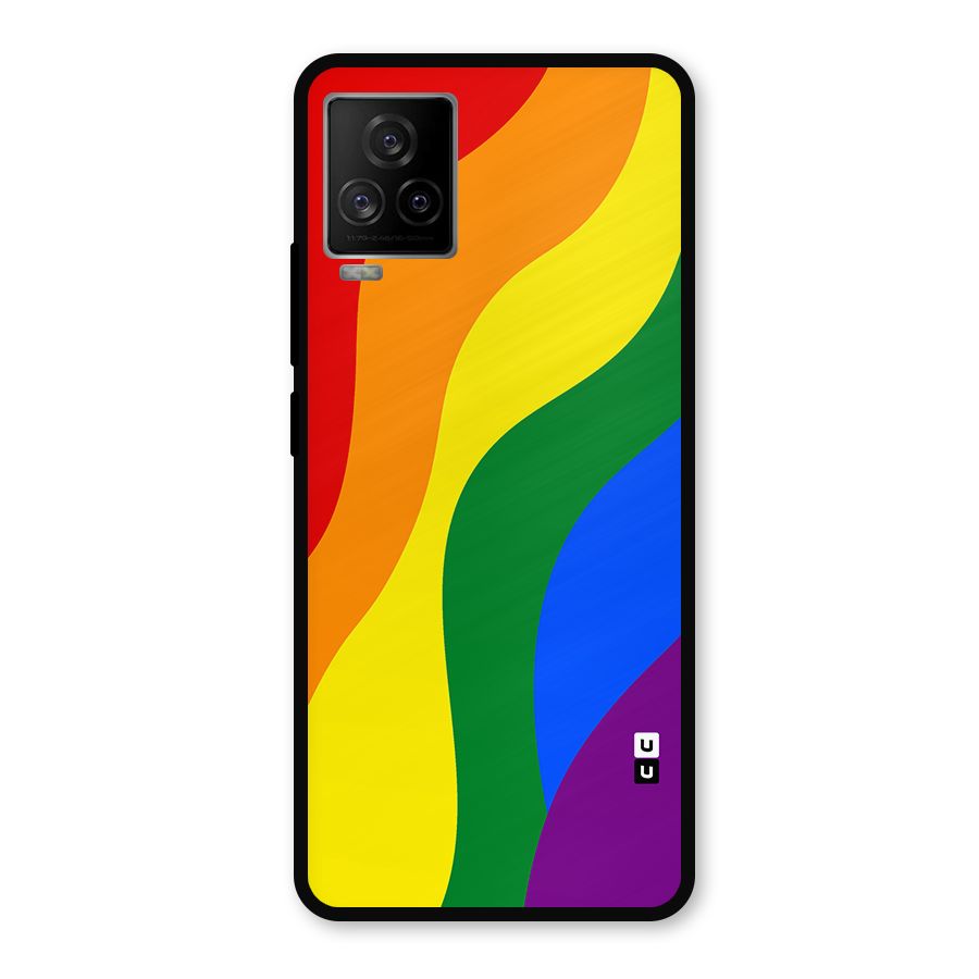 Rainbow Slant Curves Metal Back Case for iQOO 7 Legend 5G