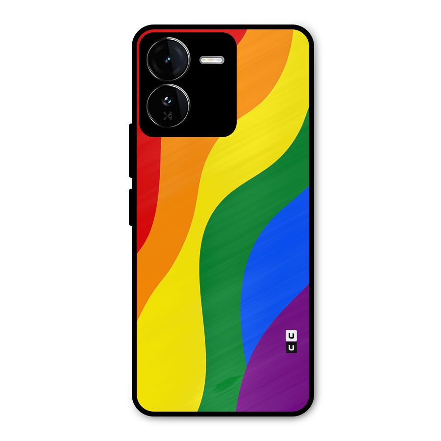 Rainbow Slant Curves Metal Back Case for iQOO Z9
