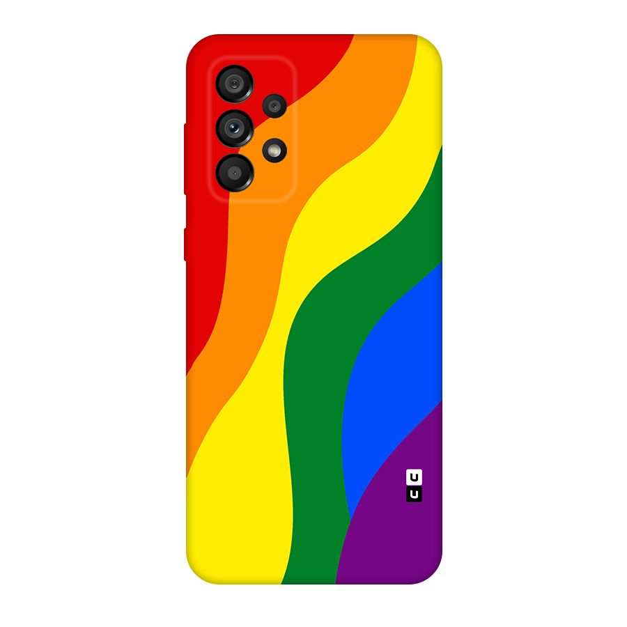 Rainbow Slant Curves Original Polycarbonate Back Case for Galaxy A73 5G