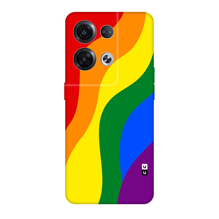 Rainbow Slant Curves Original Polycarbonate Back Case for Oppo Reno8 Pro 5G