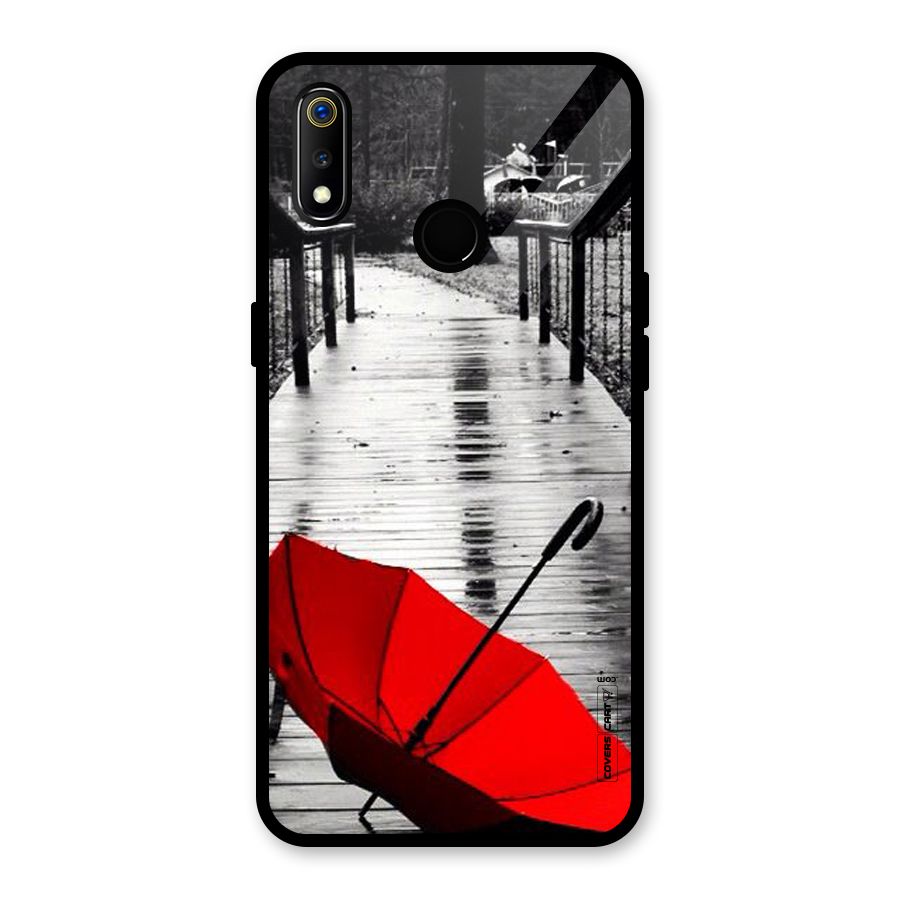 Rainy Red Umbrella Glass Back Case for Realme 3i
