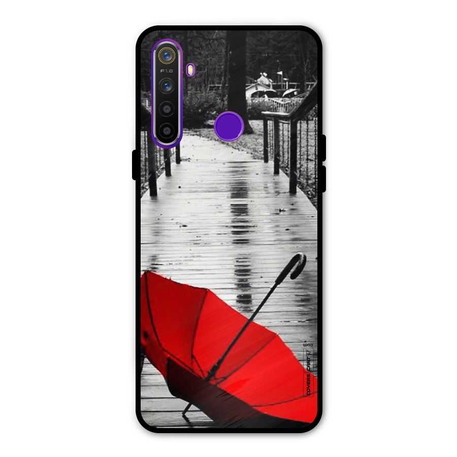 Rainy Red Umbrella Glass Back Case for Realme 5s