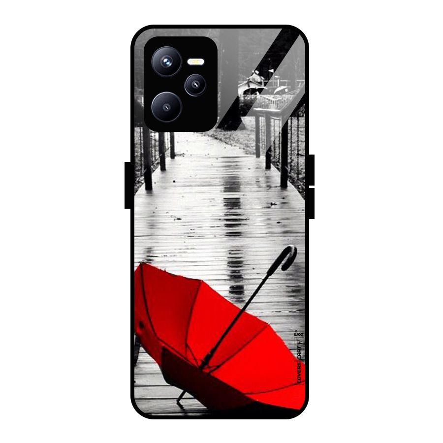 Rainy Red Umbrella Glass Back Case for Realme C35