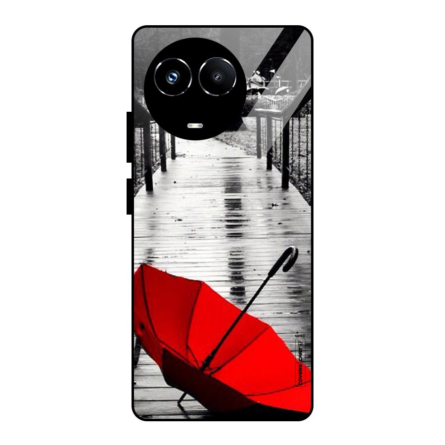 Rainy Red Umbrella Glass Back Case for Realme Narzo 60X