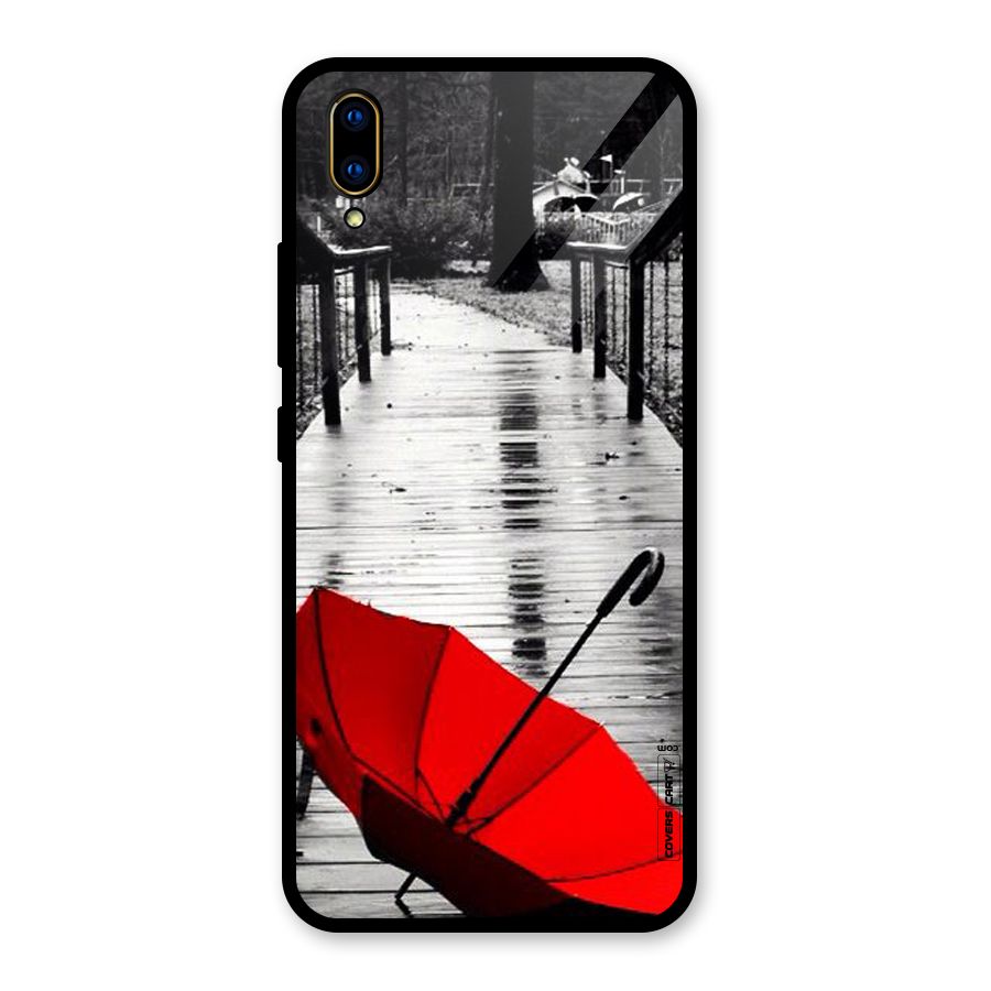 Rainy Red Umbrella Glass Back Case for Vivo V11 Pro
