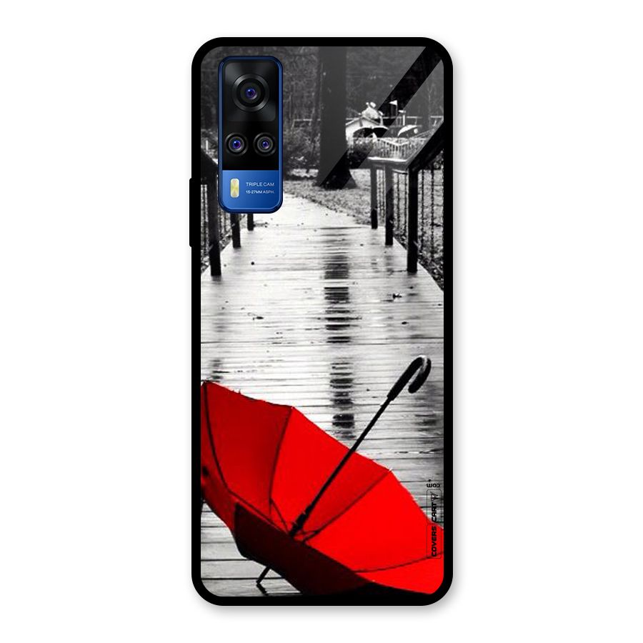 Rainy Red Umbrella Glass Back Case for Vivo Y31