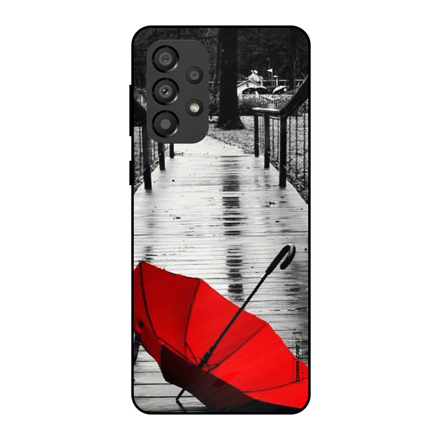 Rainy Red Umbrella Metal Back Case for Galaxy A33 5G