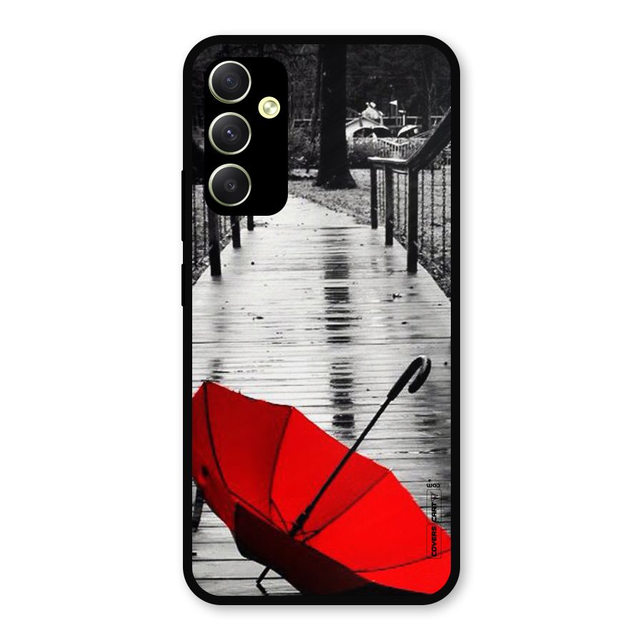 Rainy Red Umbrella Metal Back Case for Galaxy A34