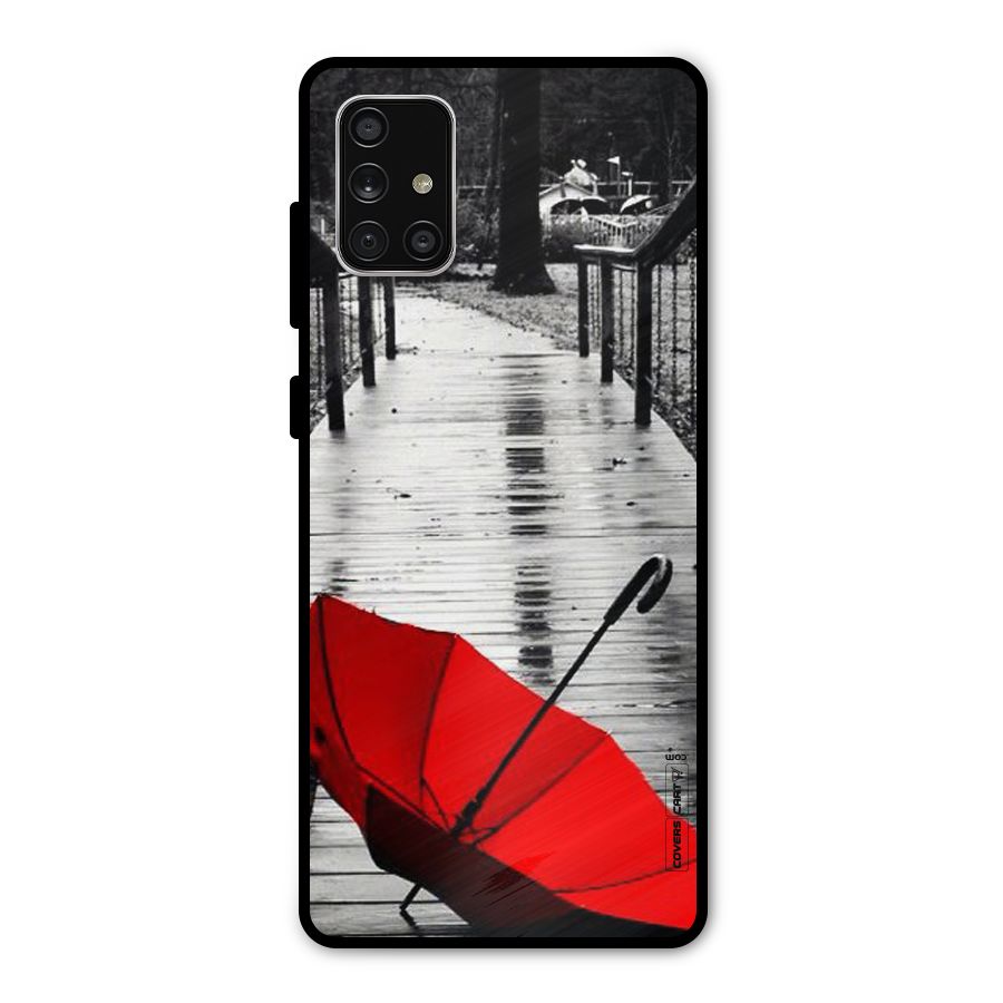 Rainy Red Umbrella Metal Back Case for Galaxy A71