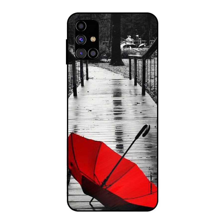 Rainy Red Umbrella Metal Back Case for Galaxy M31s